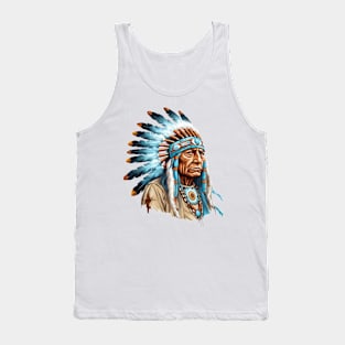 Native American Village Chief #7 Tank Top